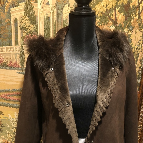 1 Madison Women's Fur Hooded Jacket BEAUTIFUL - Picture 6 of 7